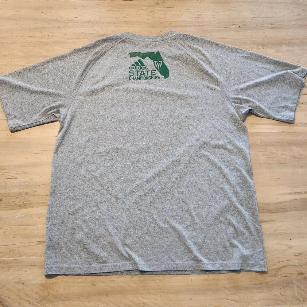 Adidas‎ Climalite Speed Rich T-Shirt Gray Florida State Champions Mens Large EUC